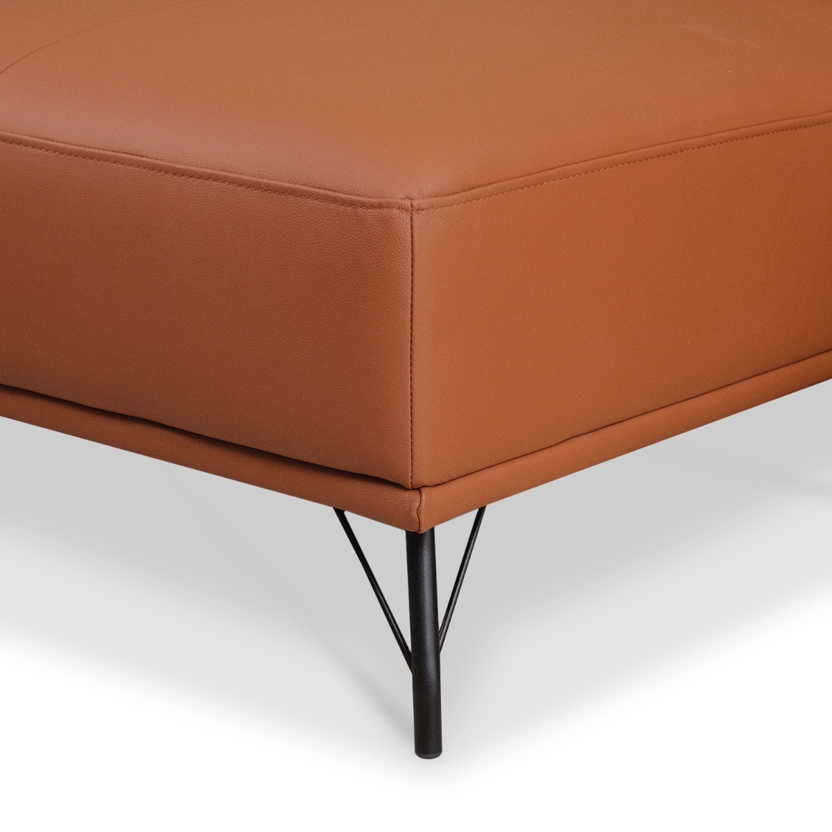Maila Leather Right Sectional Sofa With Adjustable Back