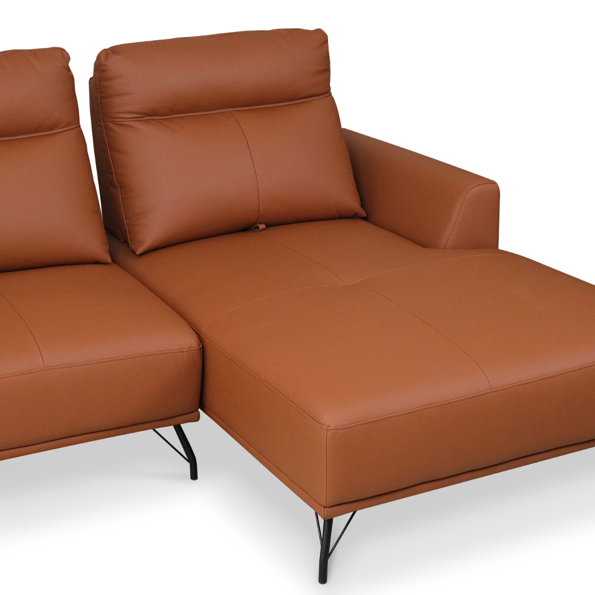 Maila Leather Left Sectional Sofa With Adjustable Back
