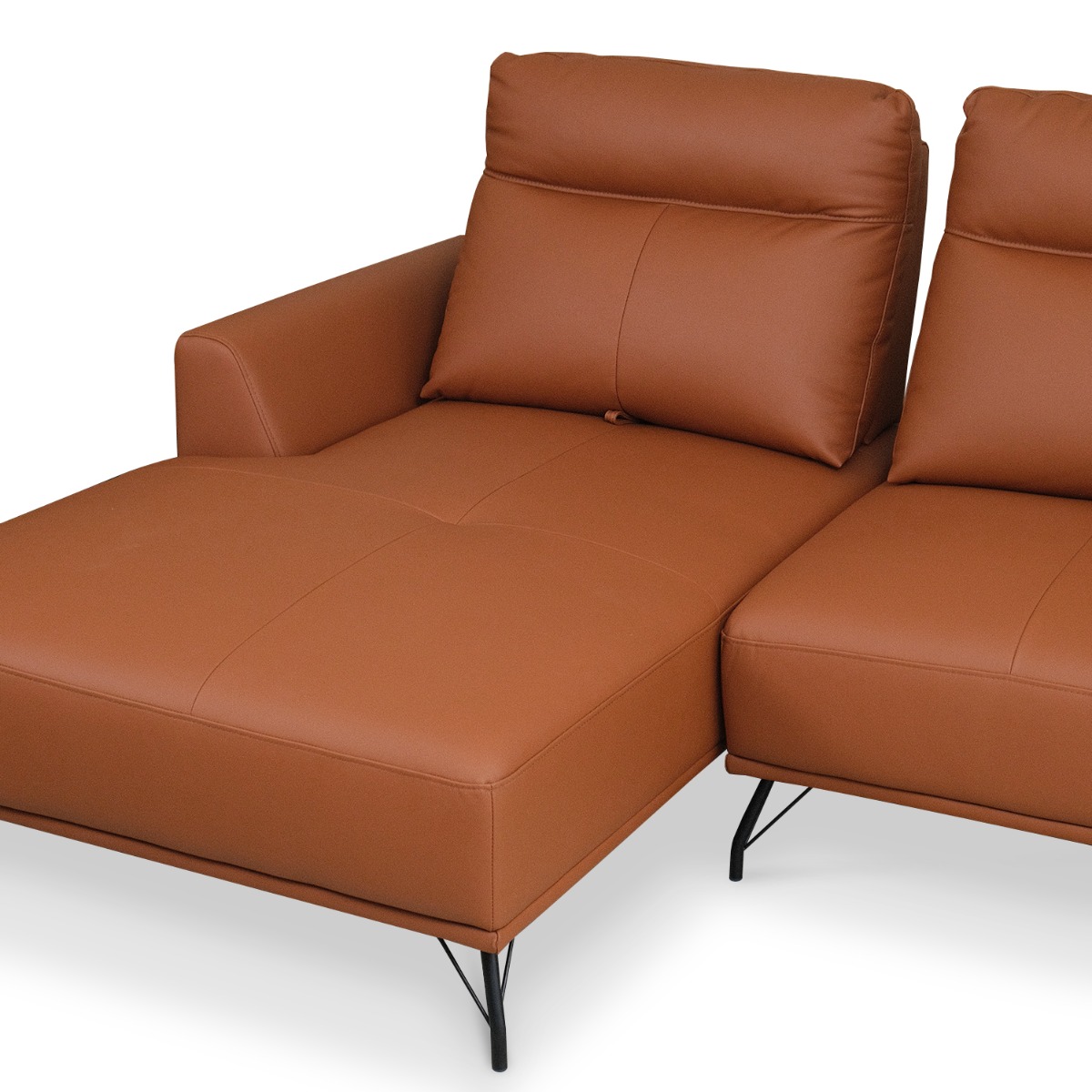 Maila Leather Right Sectional Sofa With Adjustable Back