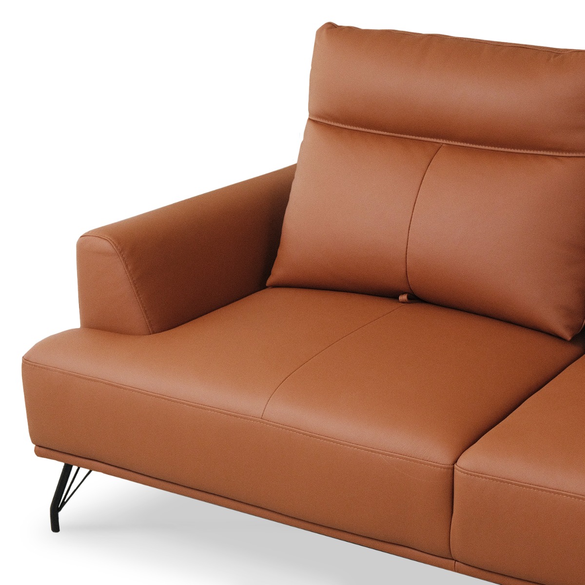 Maila Leather Left Sectional Sofa With Adjustable Back