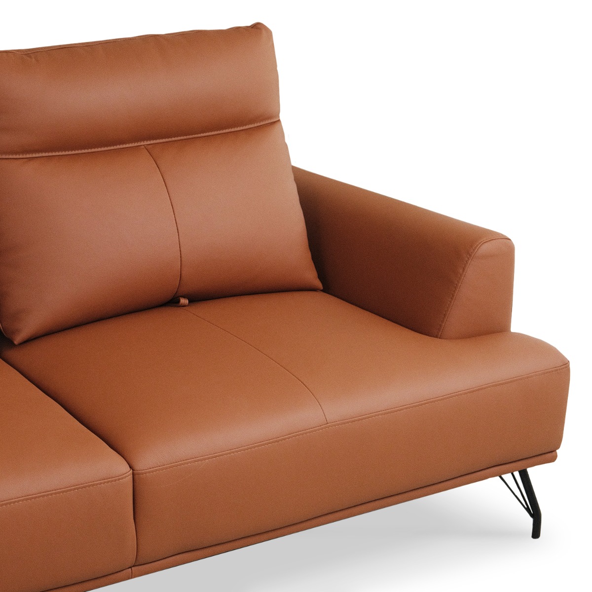 Maila Leather Right Sectional Sofa With Adjustable Back