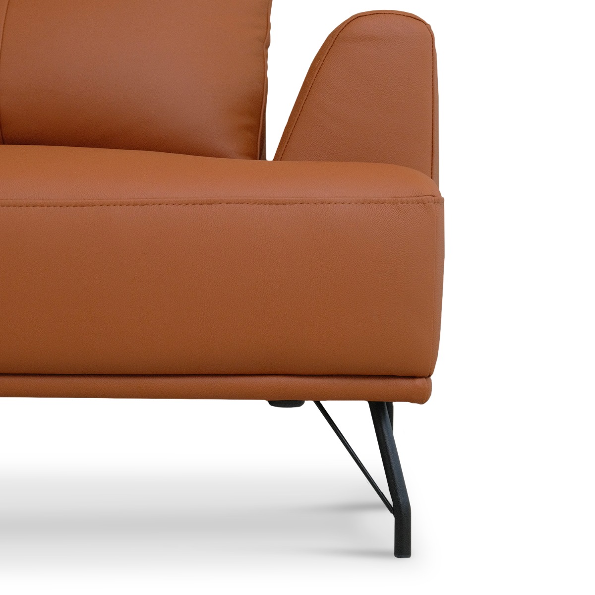 Maila Leather Right Sectional Sofa With Adjustable Back