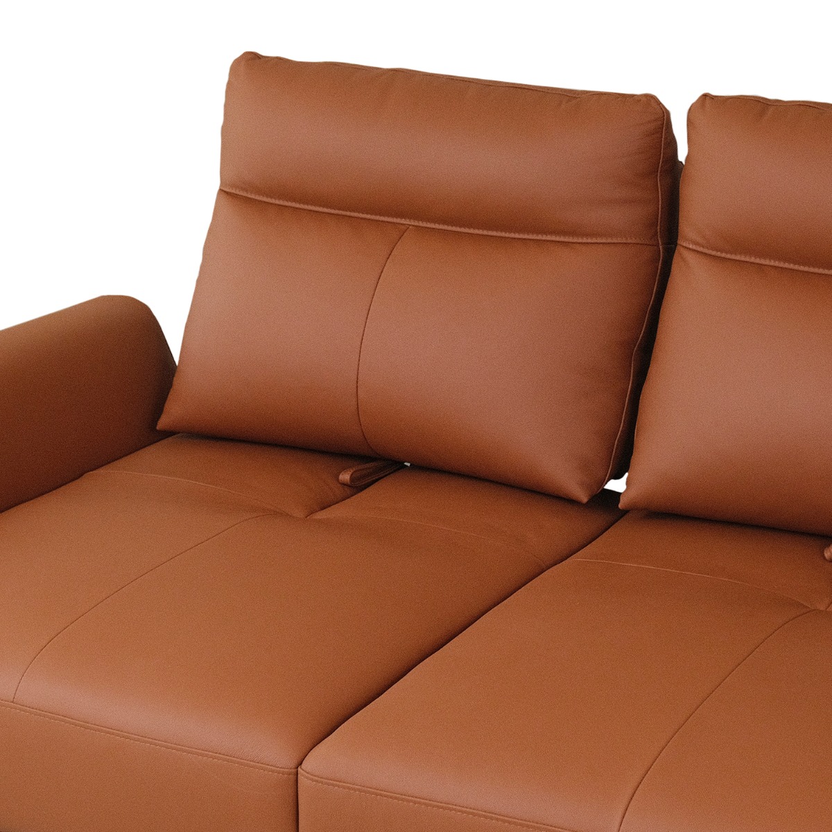 Maila Leather Left Sectional Sofa With Adjustable Back