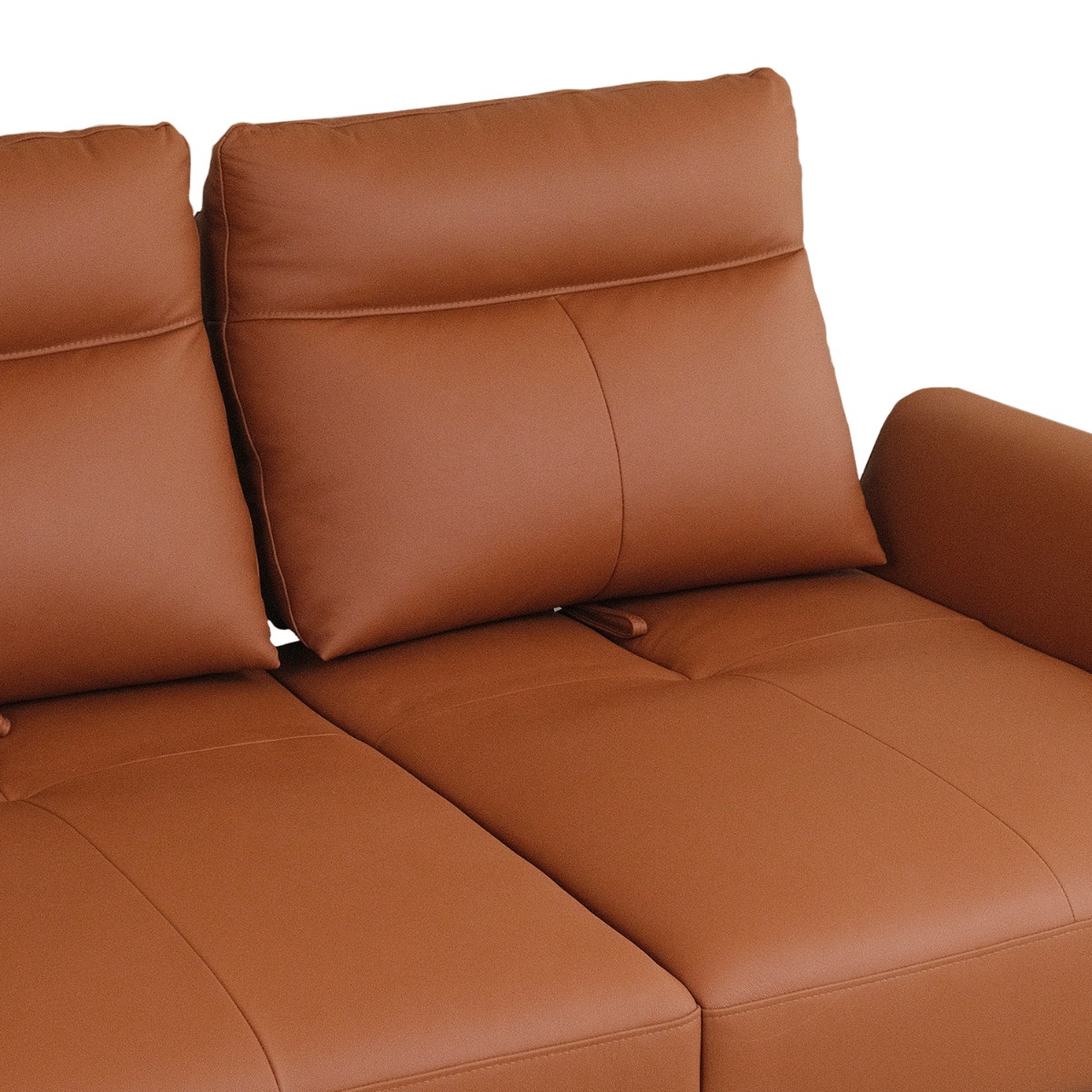 Maila Leather Right Sectional Sofa With Adjustable Back