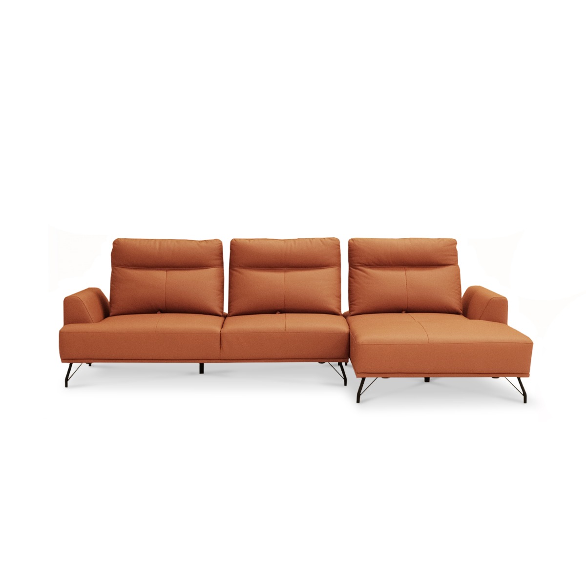 Maila Leather Left Sectional Sofa With Adjustable Back