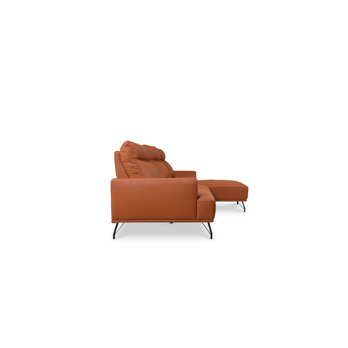 Maila Leather Right Sectional Sofa With Adjustable Back