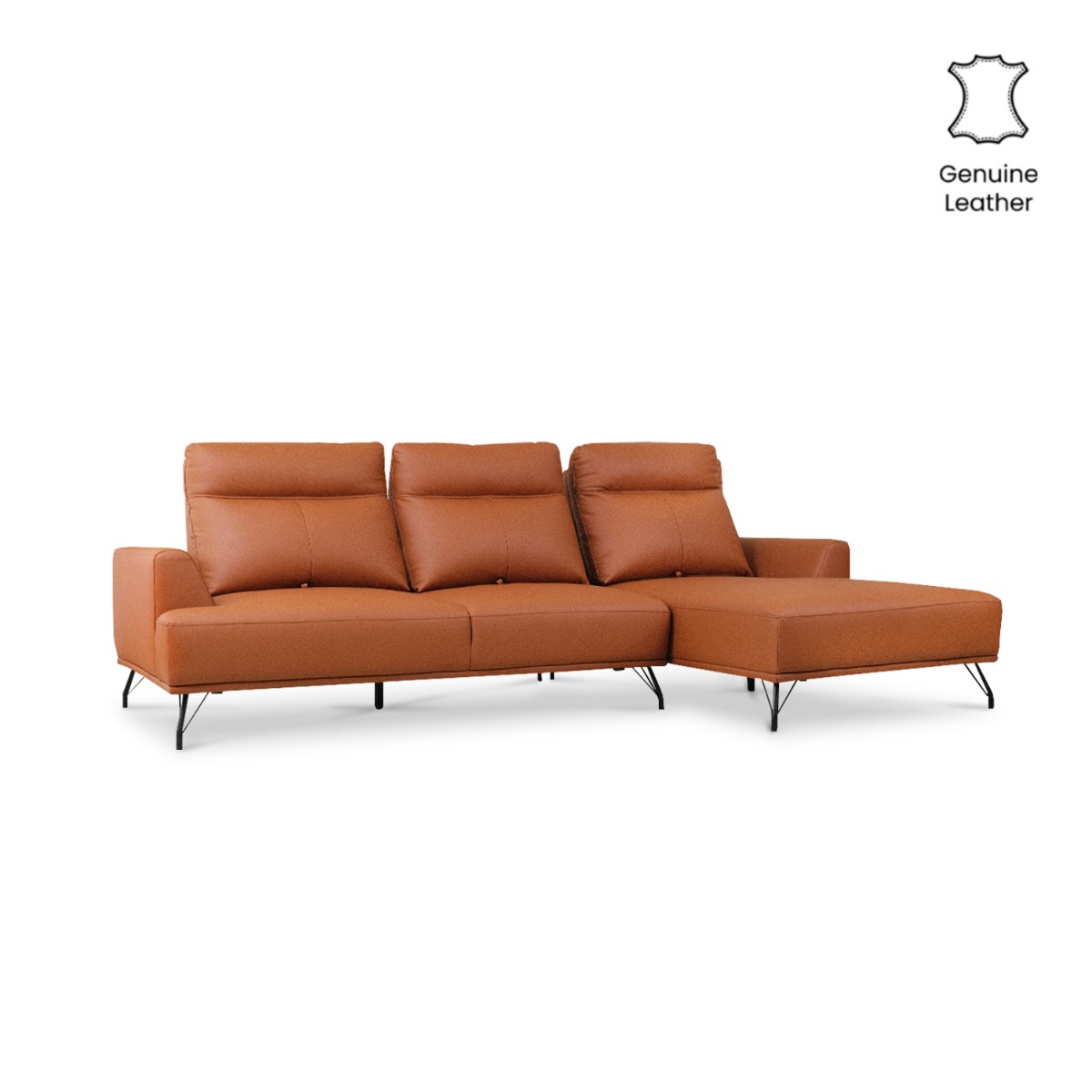 Maila Leather Left Sectional Sofa With Adjustable Back