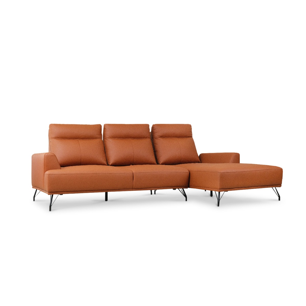 Maila Leather Left Sectional Sofa With Adjustable Back