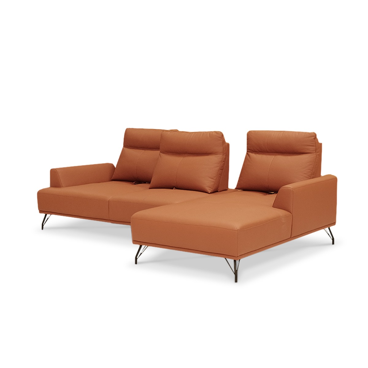 Maila Leather Left Sectional Sofa With Adjustable Back