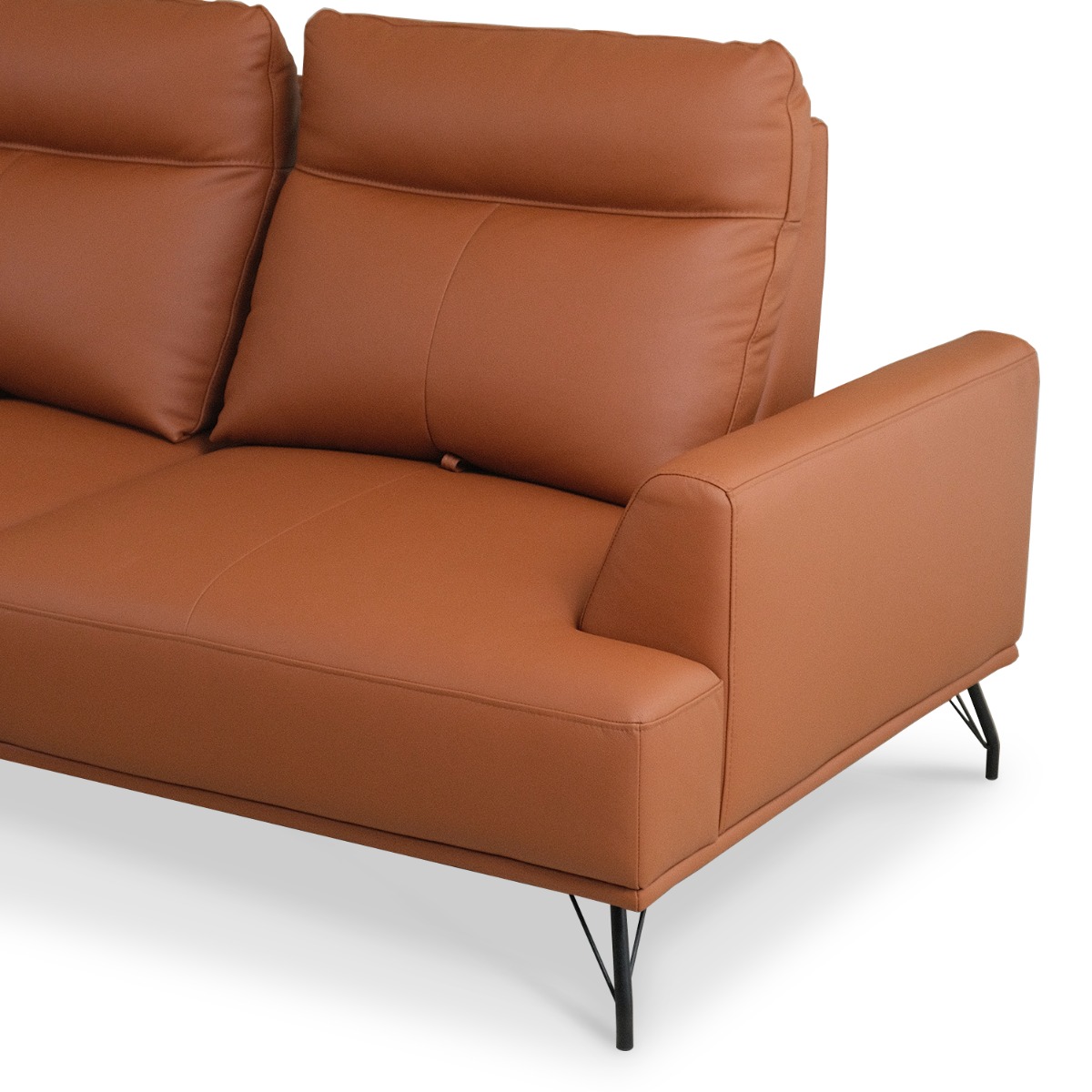Maila Leather Right Sectional Sofa With Adjustable Back