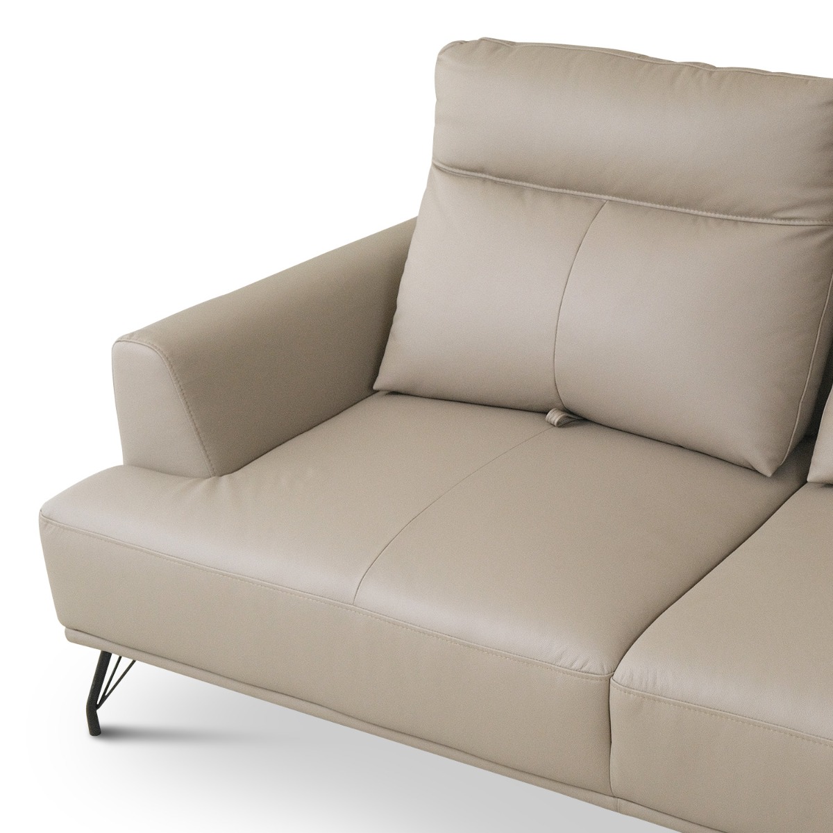Maila Leather 3 Seater Sofa With Adjustable Back