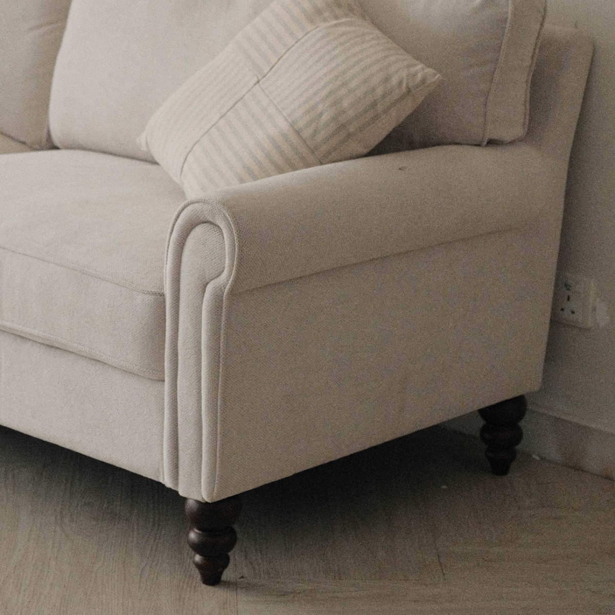 Naomi Chiffon Beige 3 Seater Sofa