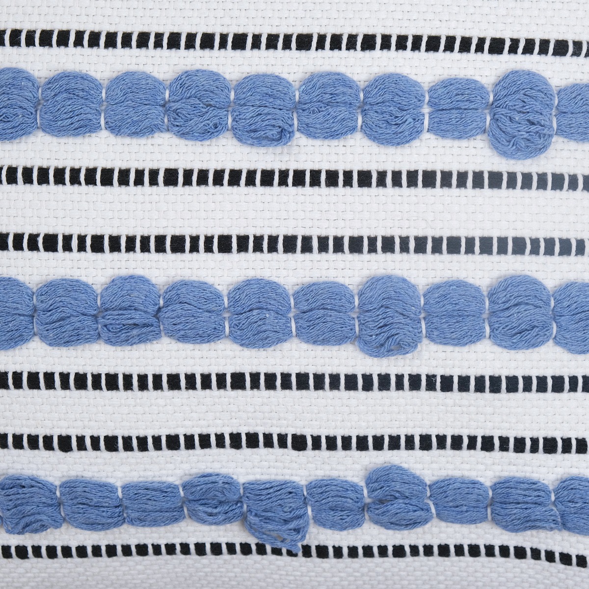 Miel White Blue Embroidered Cushion 45x45
