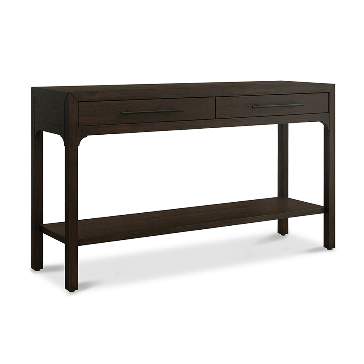 Ming Coffee Brown 2 Drawers Console Table