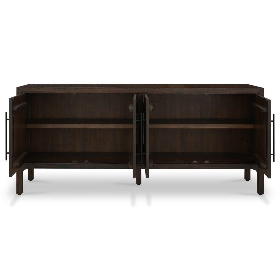 Ming Coffee Brown 4 Doors Sideboard