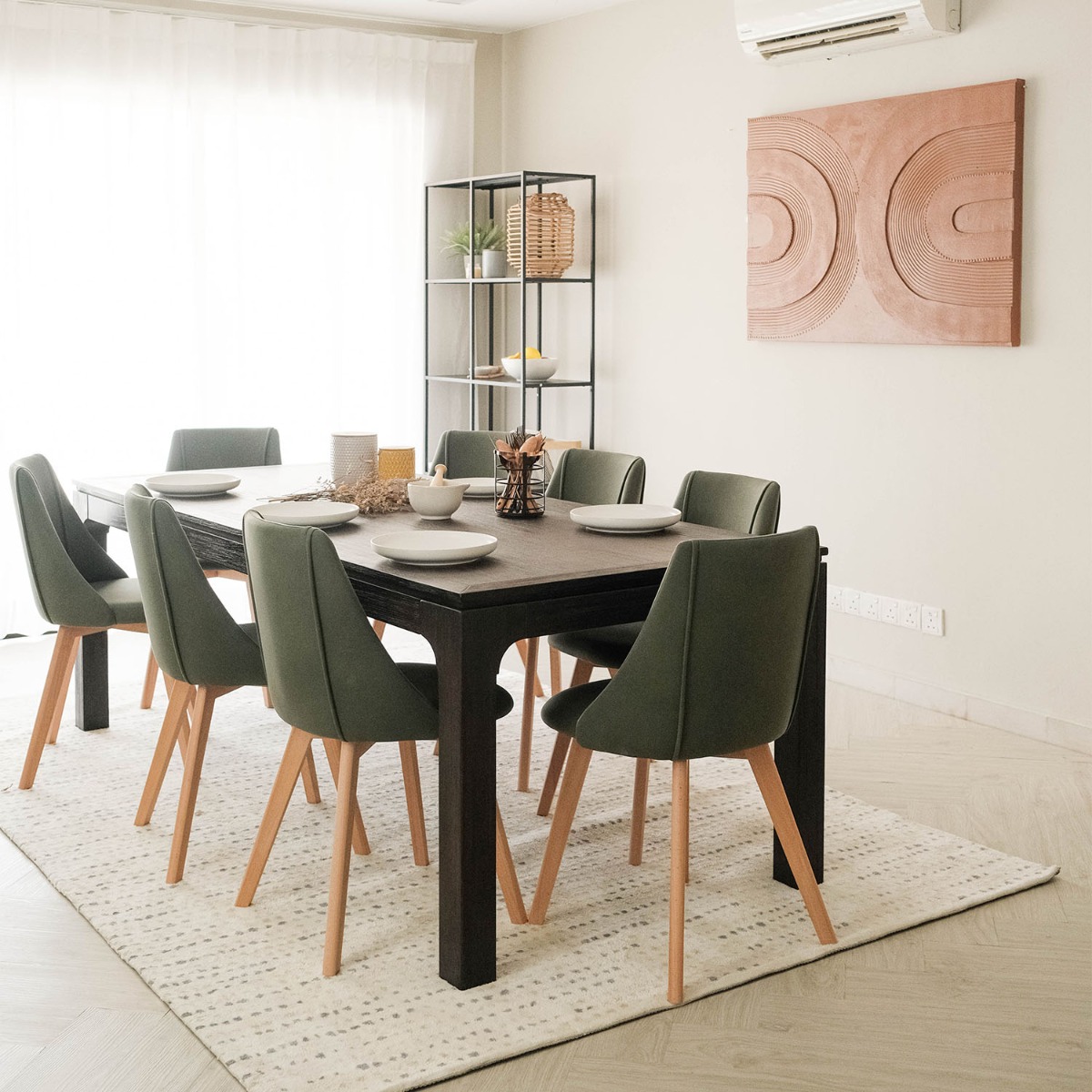 Ming Coffee Brown Dining Table 220cm
