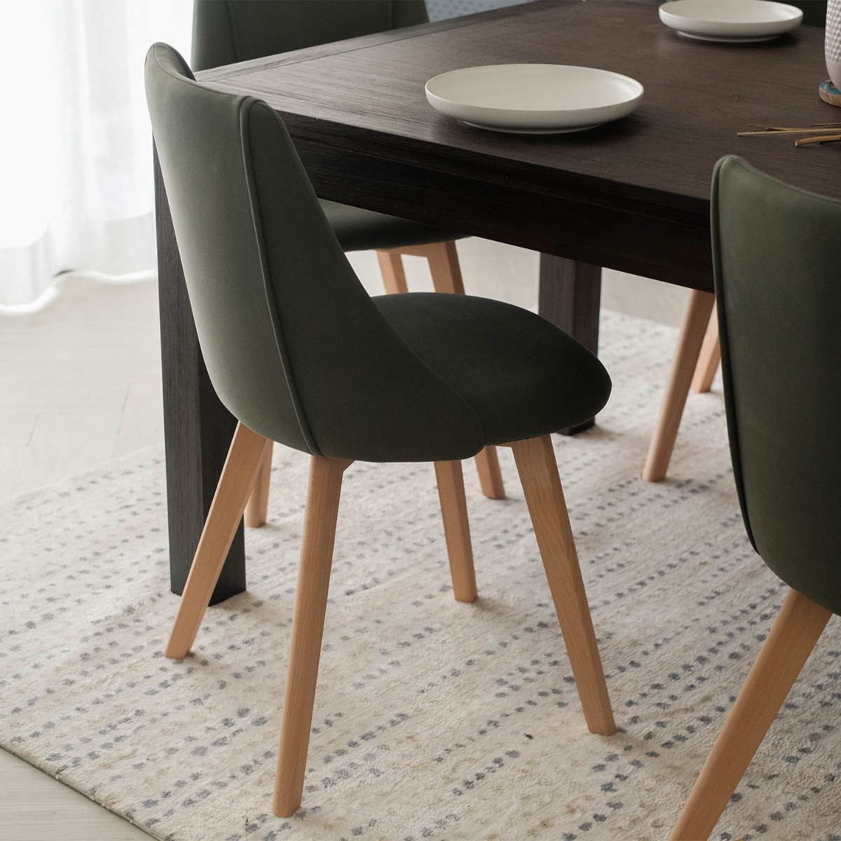 Ming Coffee Brown Dining Table 220cm