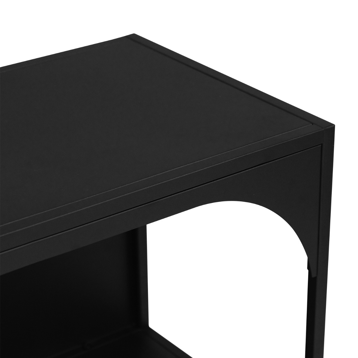Morocco Matt Black Low Shelf
