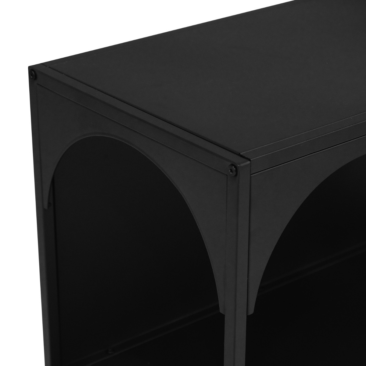 Morocco Matt Black Tall Shelf