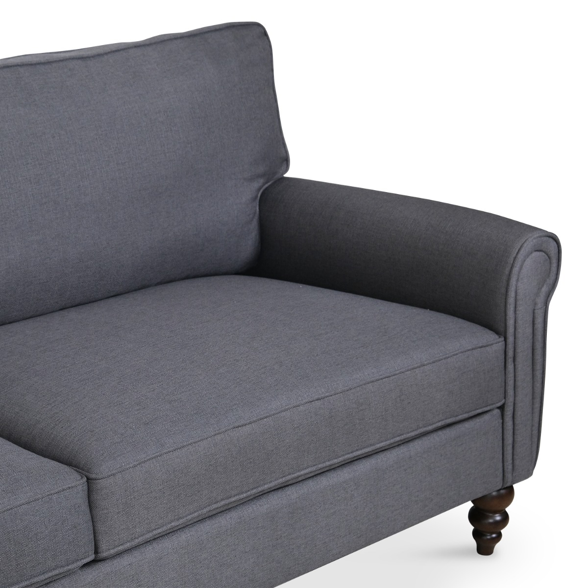 Naomi Pebble Grey 3 Seater Sofa