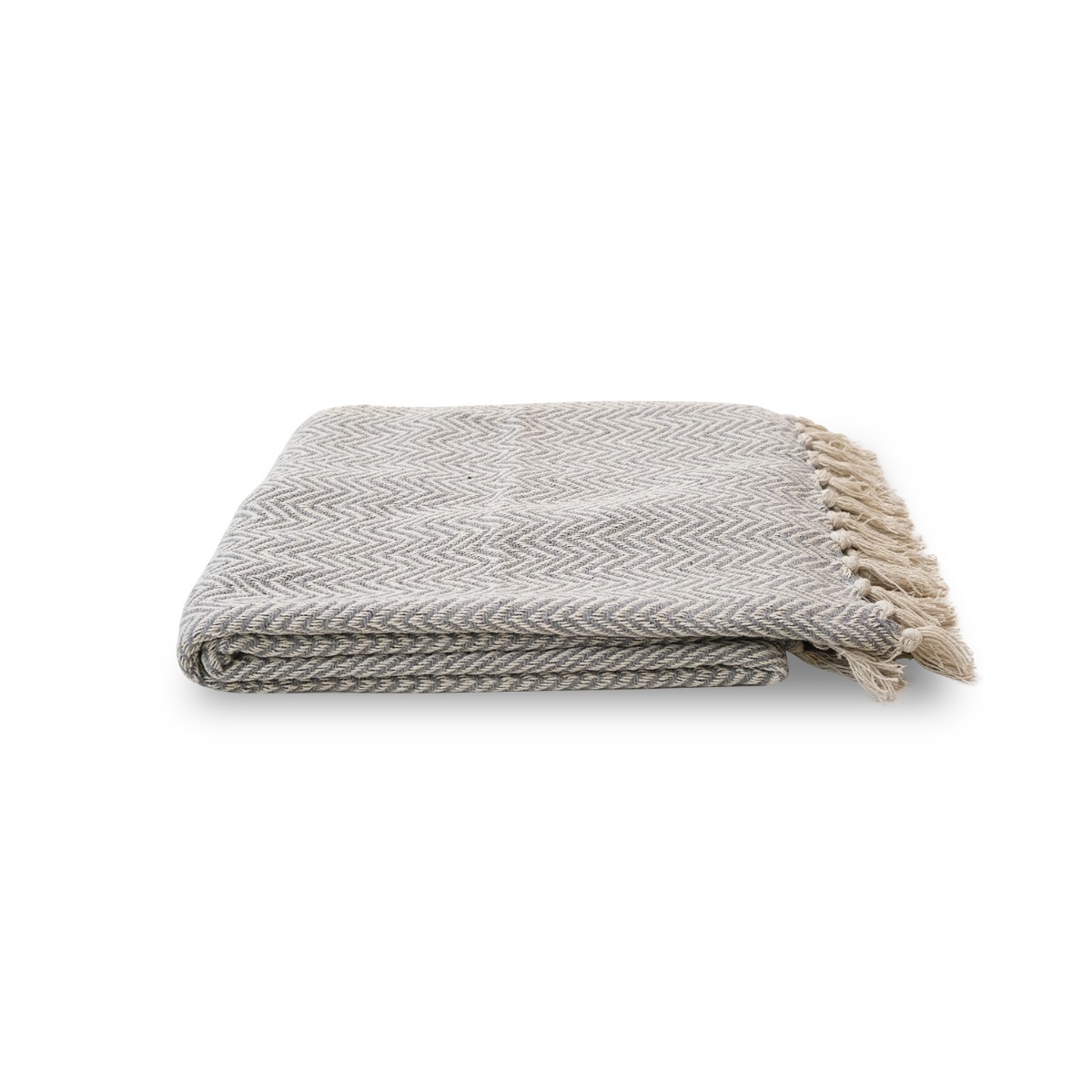 Nina Grey Cotton Throw 125x150