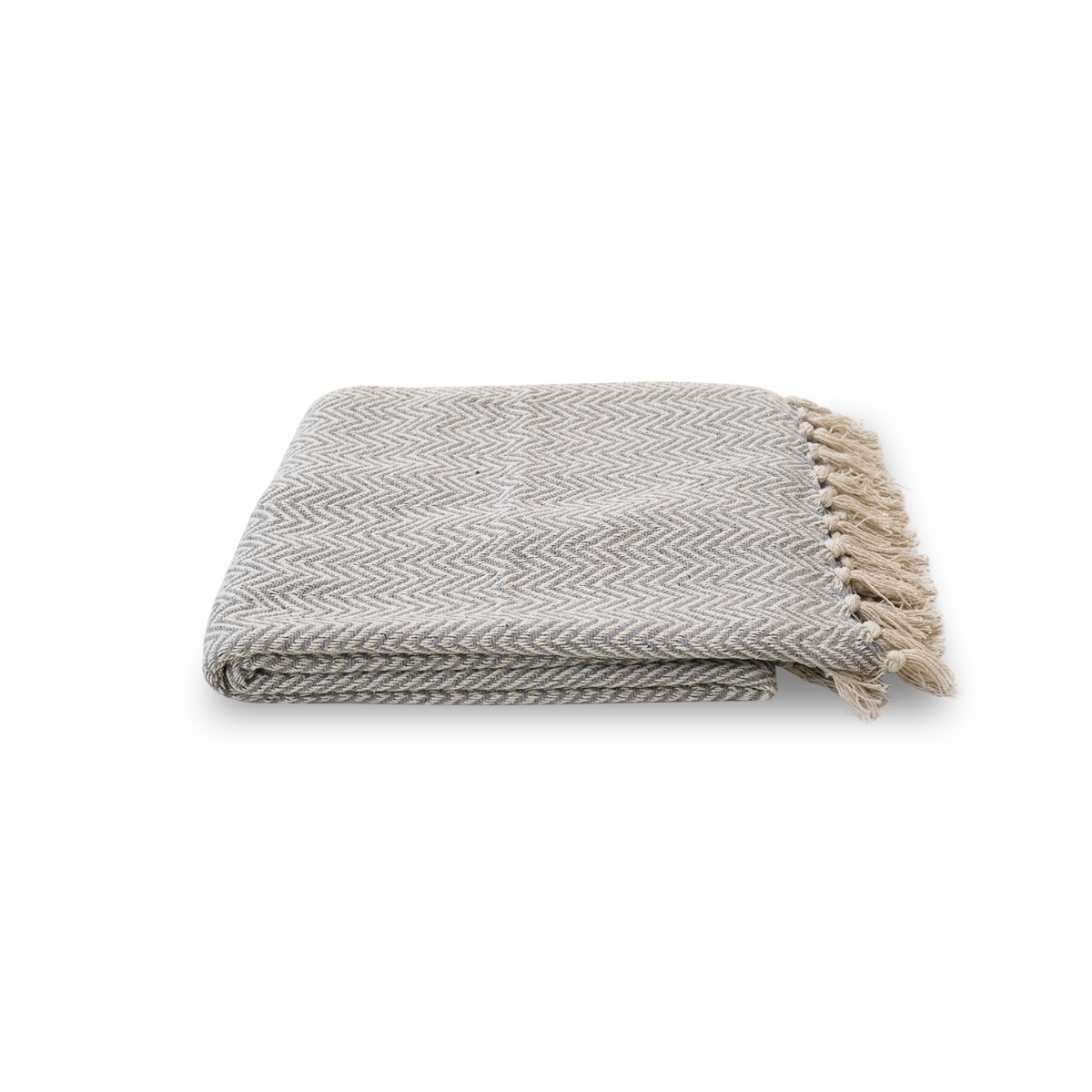 Nina Grey Cotton Throw 125x150