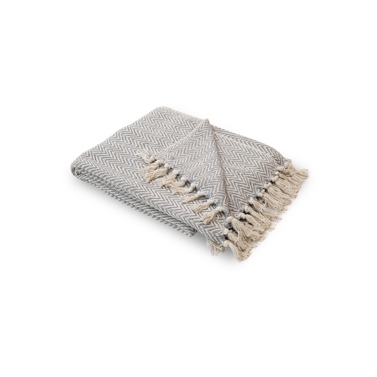 Nina Grey Cotton Throw 125x150
