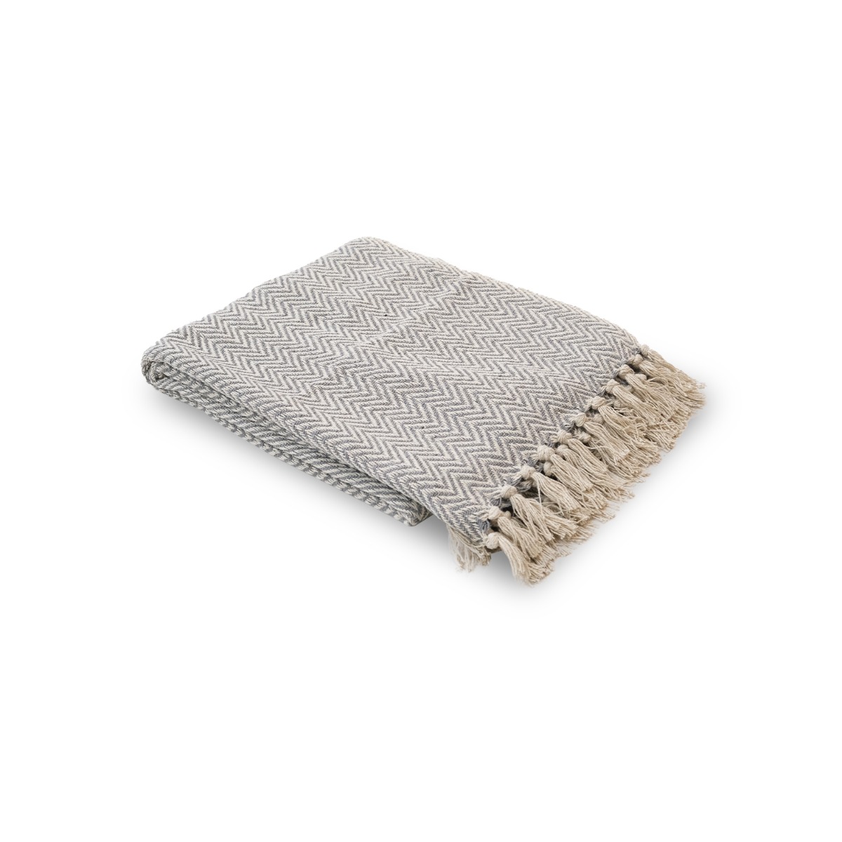 Nina Grey Cotton Throw 125x150
