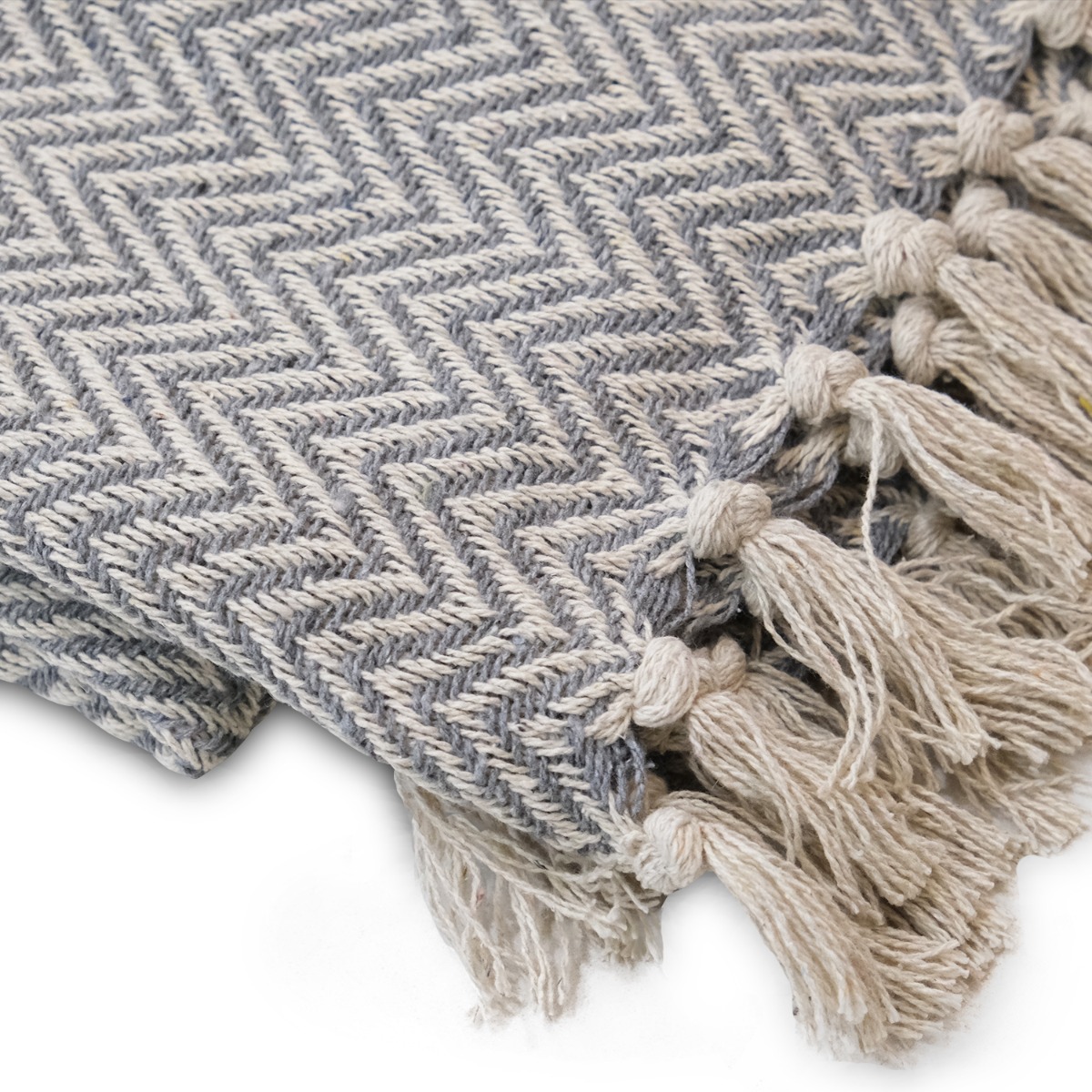 Nina Grey Cotton Throw 125x150