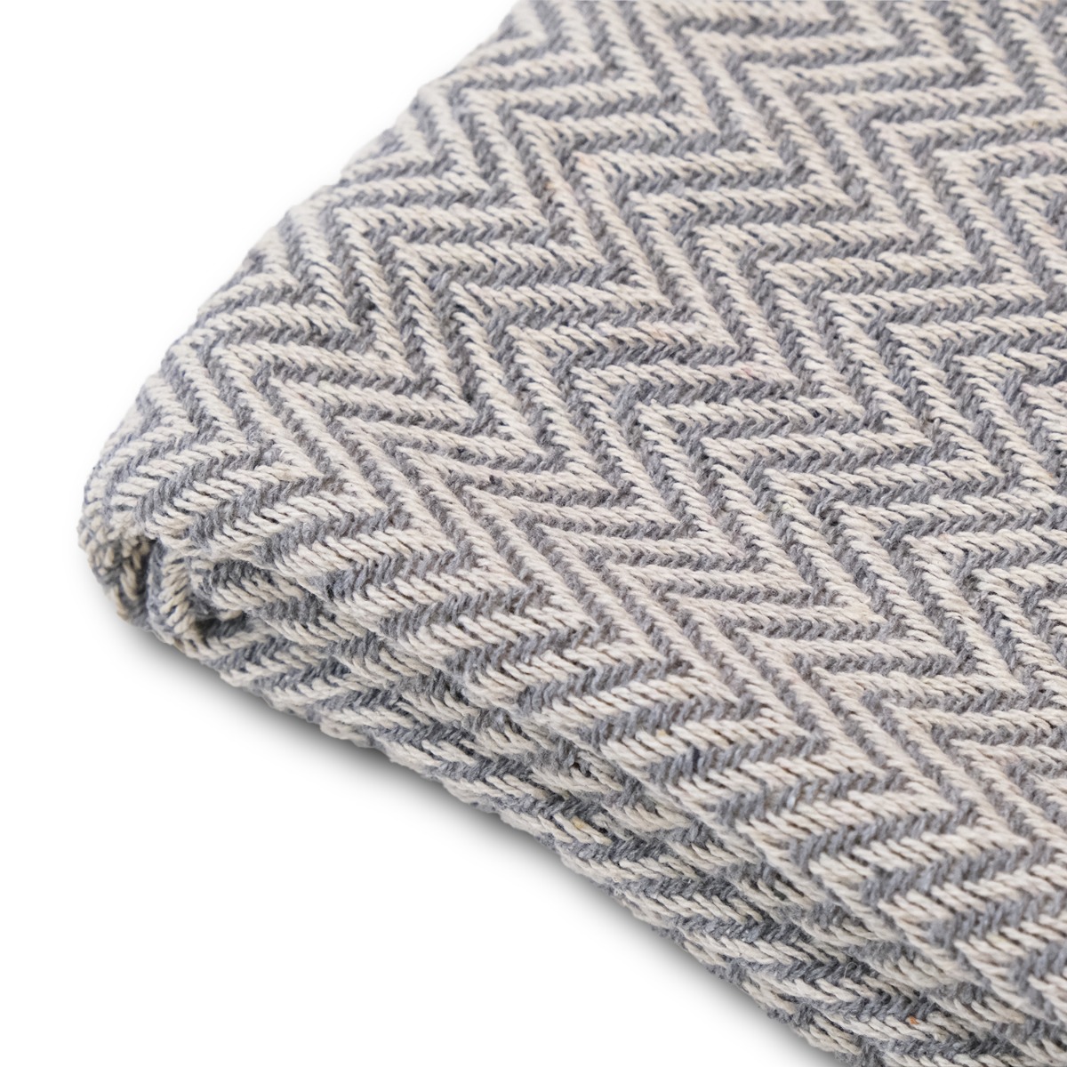 Nina Grey Cotton Throw 125x150