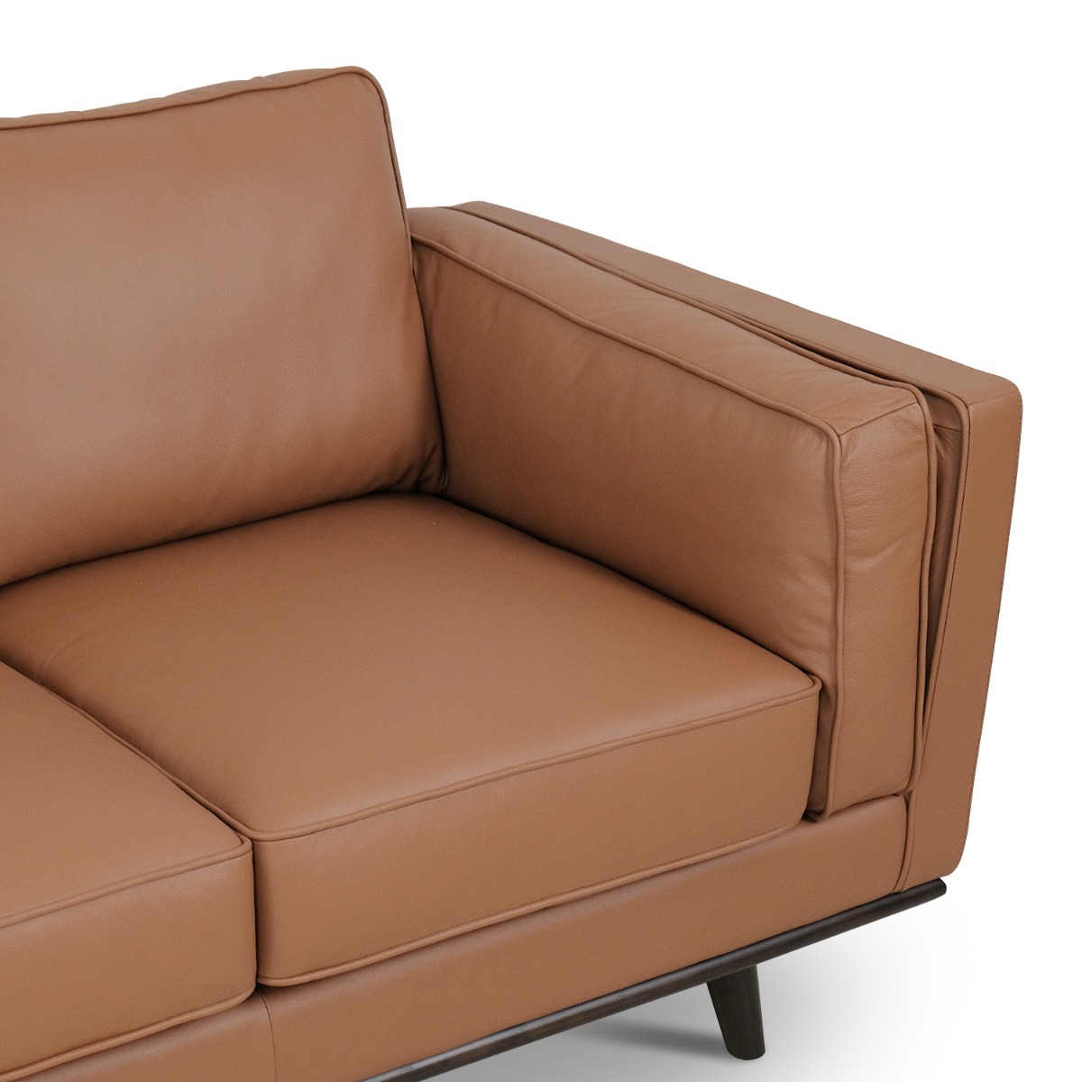Noah Cognac Full Leather 3 Seater Sofa