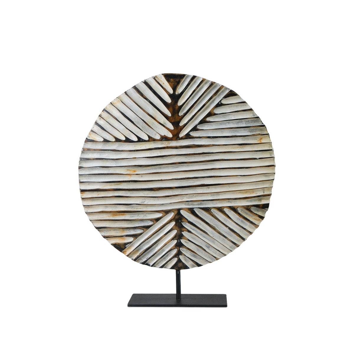 Otis Teak Black & Whitewashed Art Stand