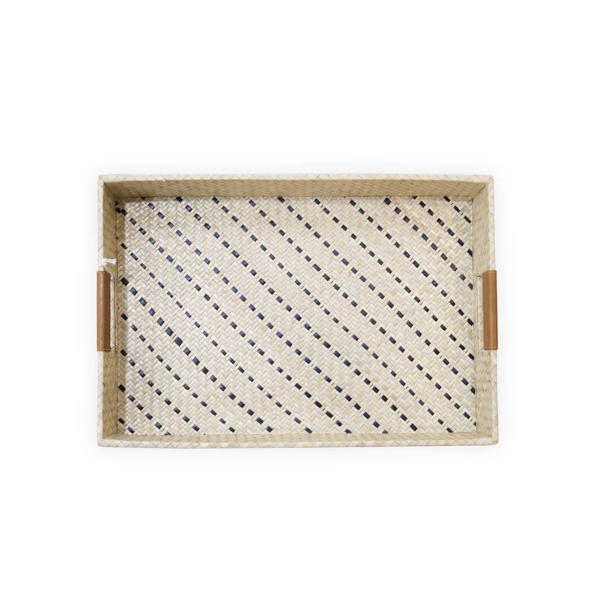 Pandu Stripes Pandanus Rectangle Tray - Medium
