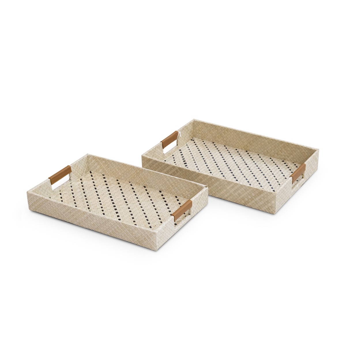 Pandu Stripes Pandanus Rectangle Tray - Medium