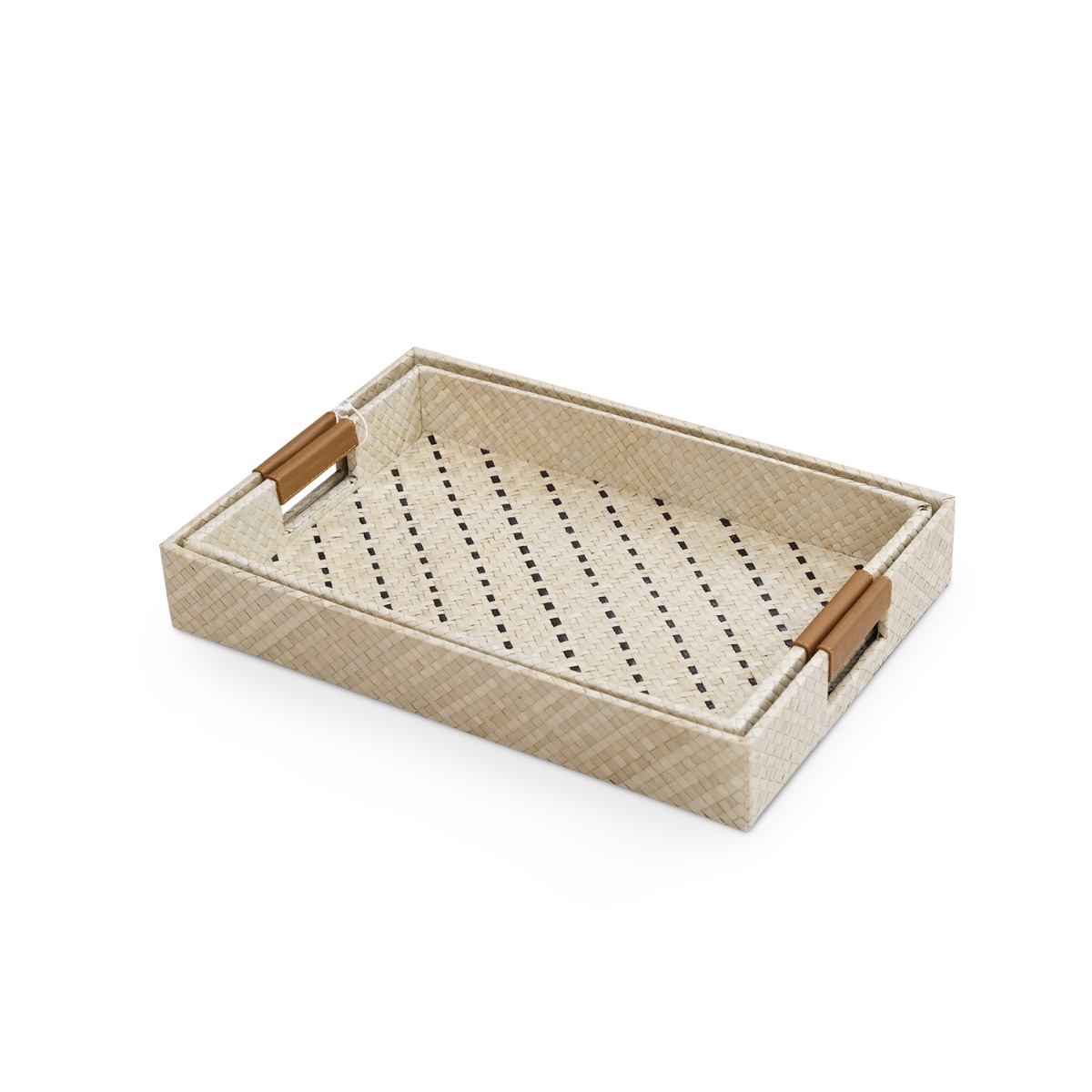 Pandu Stripes Pandanus Rectangle Tray - Medium