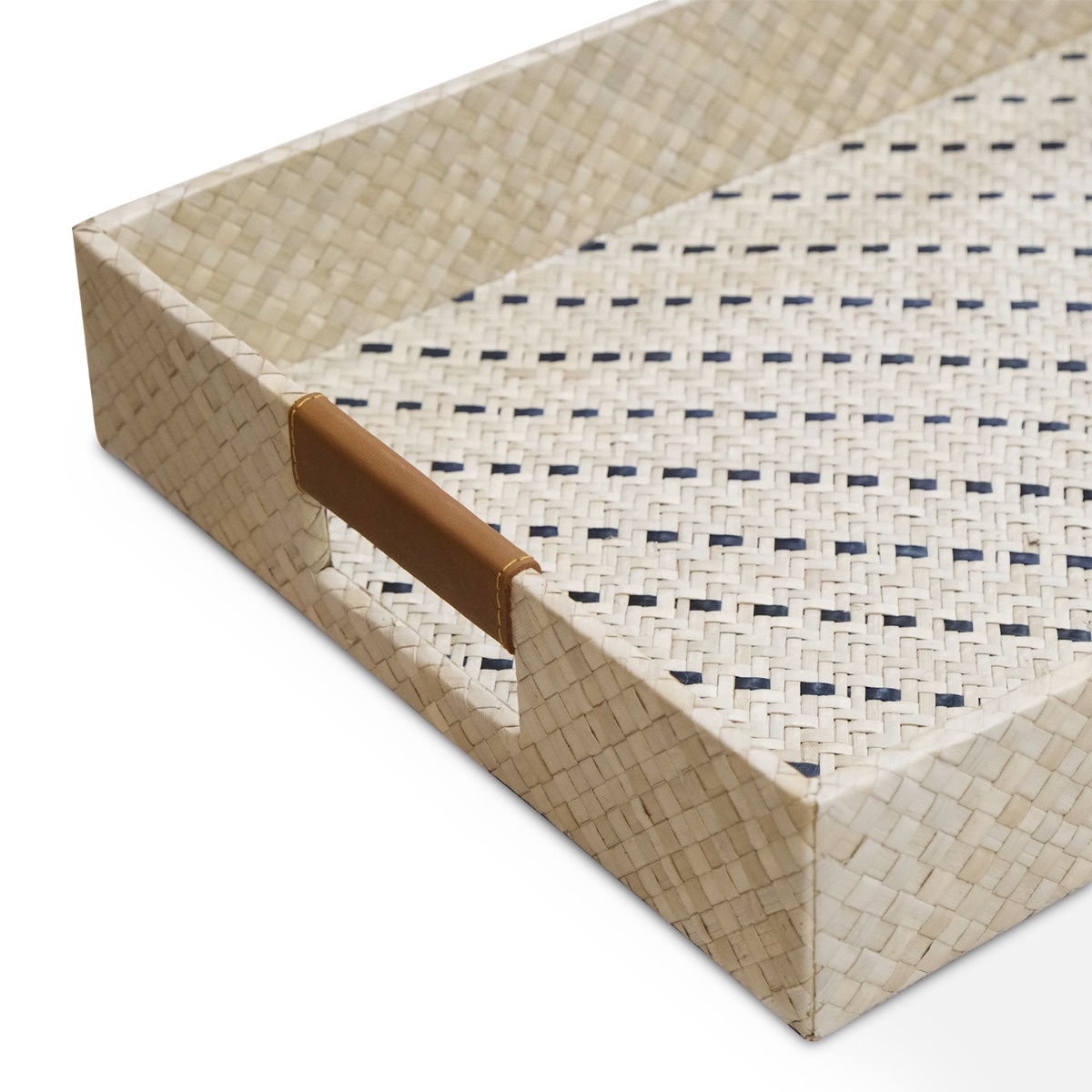 Pandu Stripes Pandanus Rectangle Tray - Medium