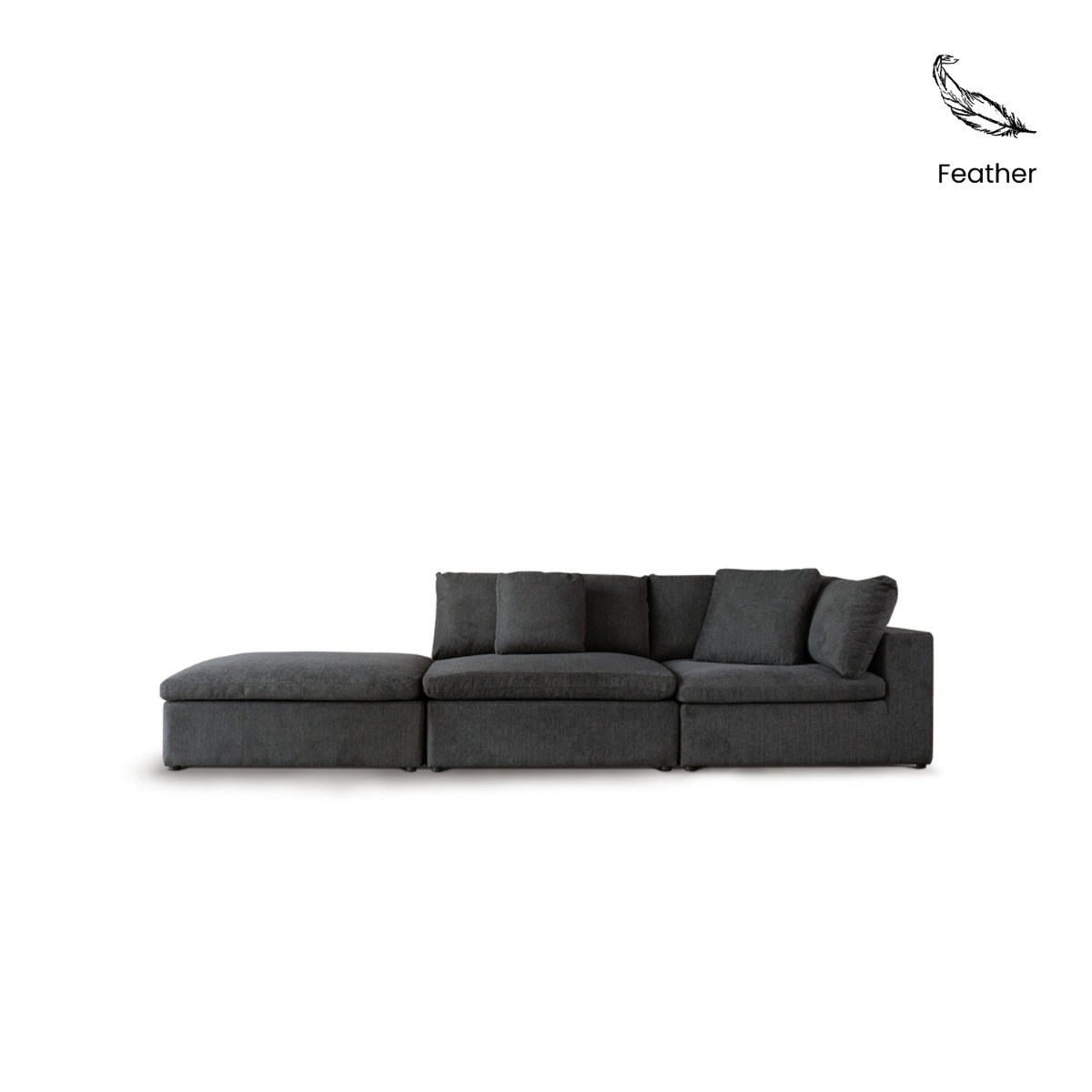 Patrice Luxe Arm Sofa with Ottoman