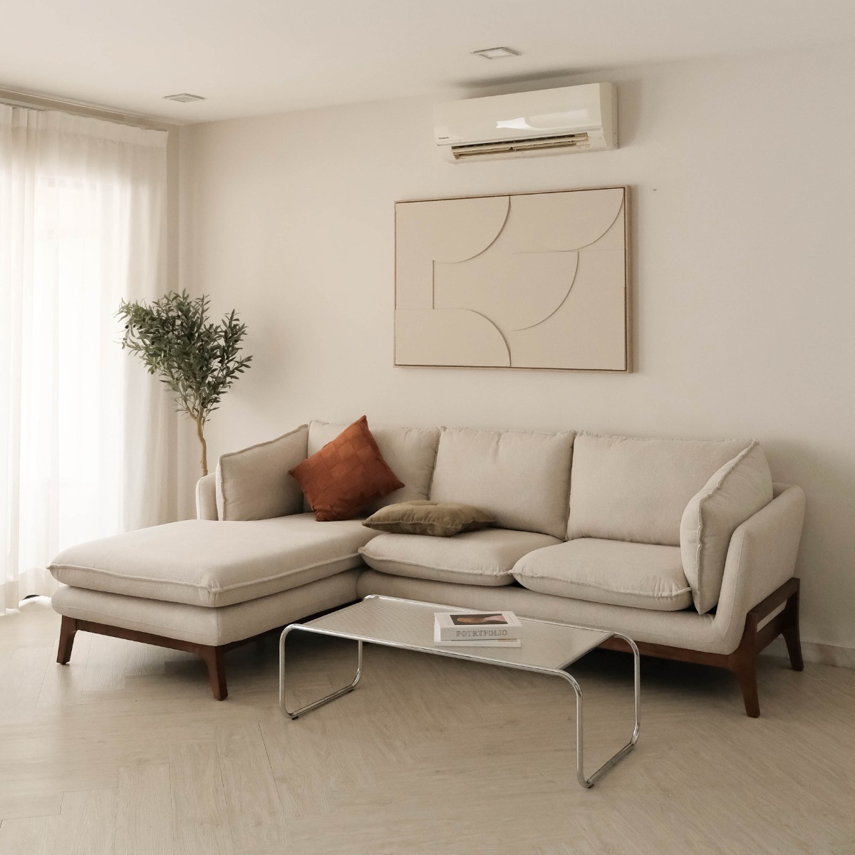 Brett Light Grey Right Sectional Sofa