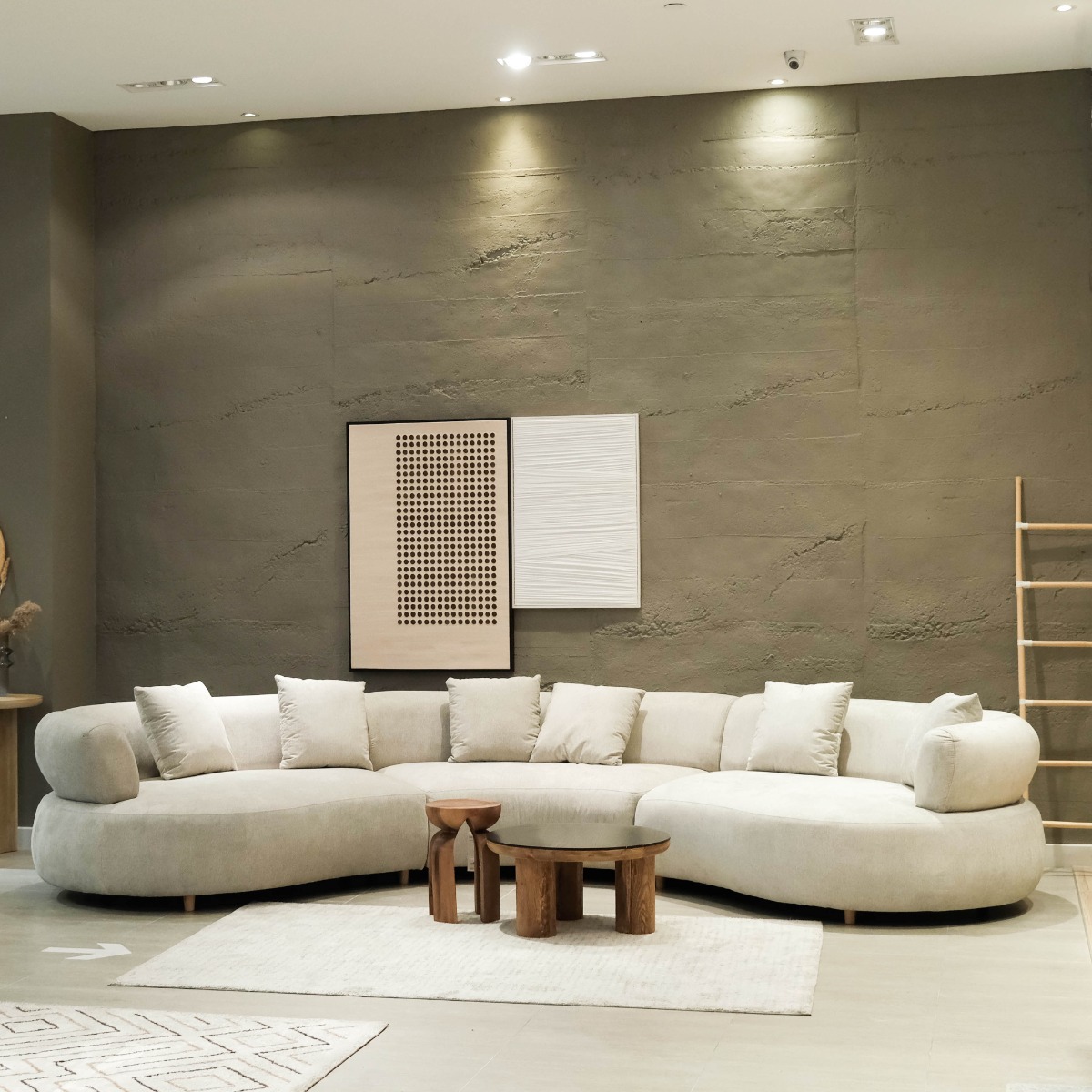 Cleona Sand Grey Curve Corner Sofa