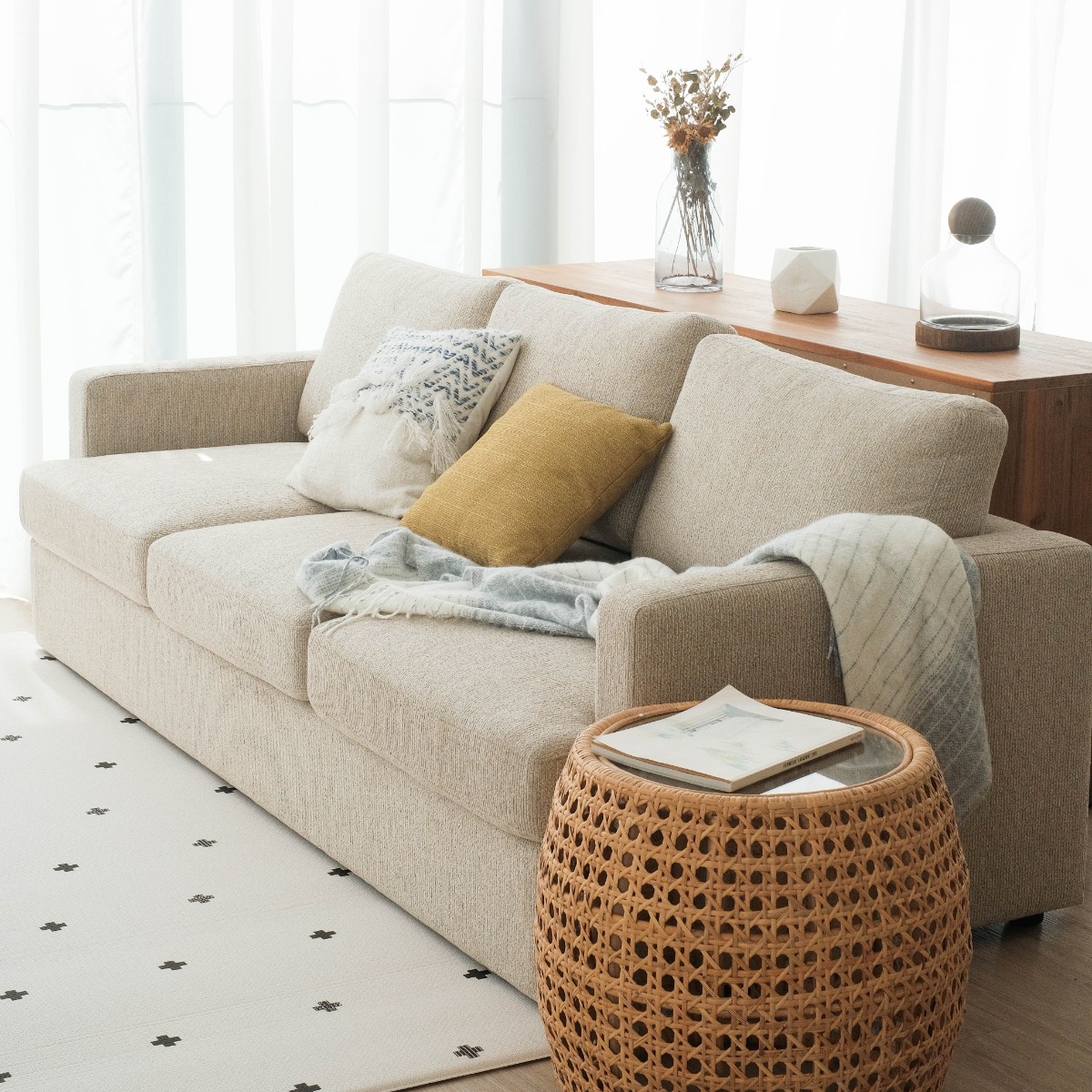 Archer Sand Beige 3 Seater Sofa