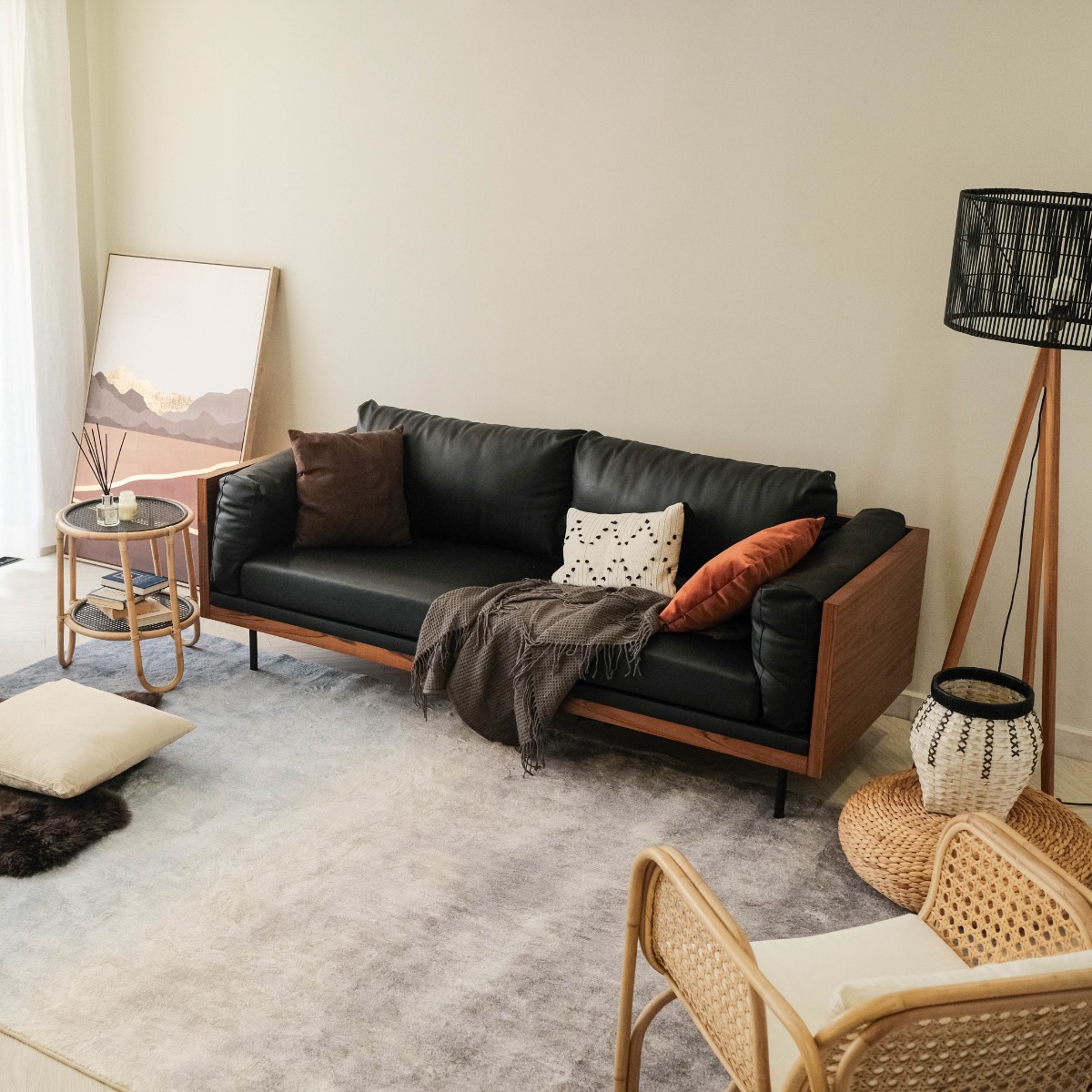 Matthias Ebony 3 Seater Sofa