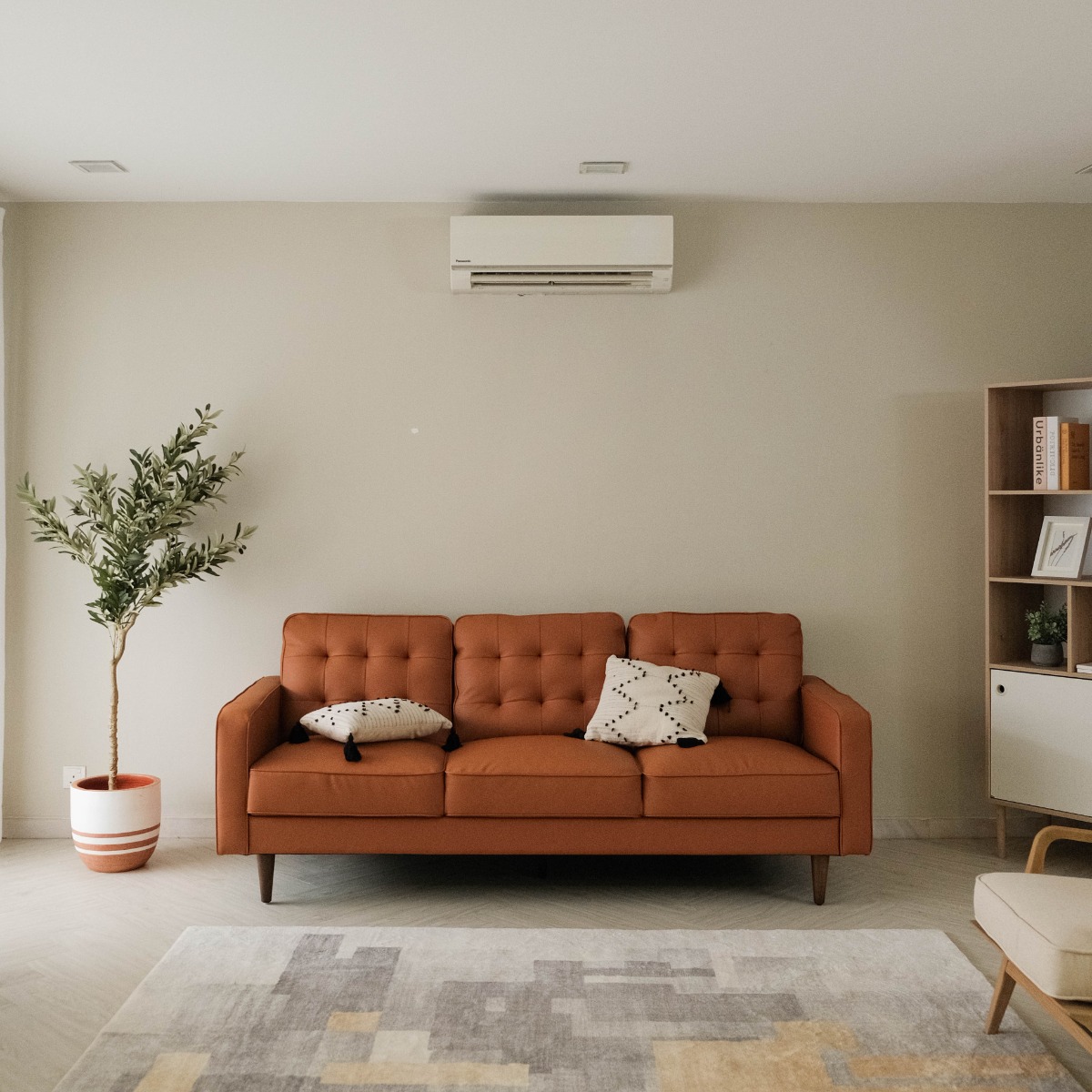 Jane Persimmon Mid-Century 3 Seater Sofa