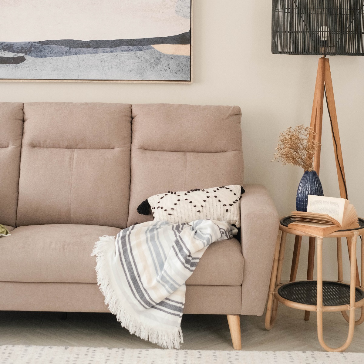 Riko Sand Beige 3 Seater Sofa