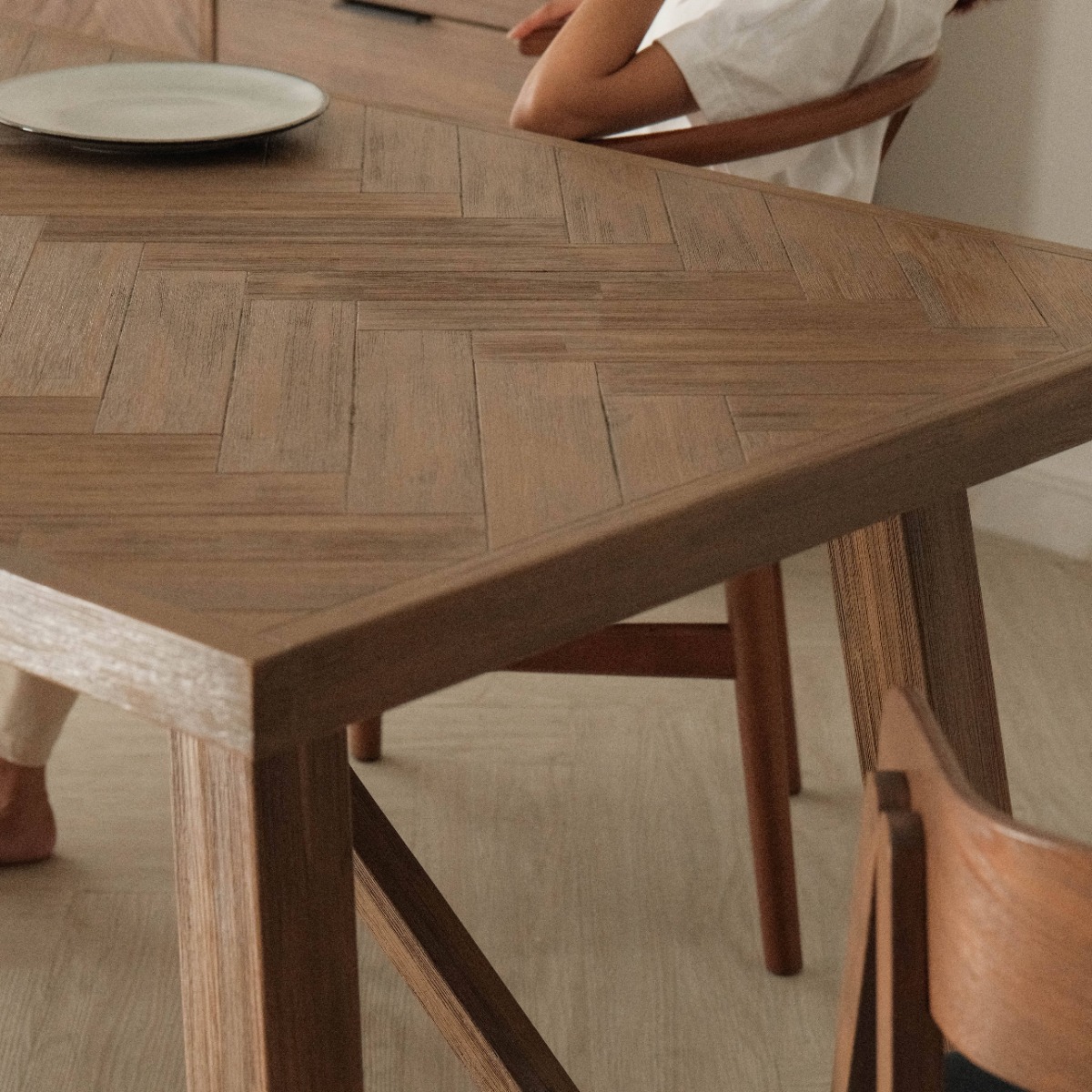 Brixton Smoke Walnut Parquet Table 160cm