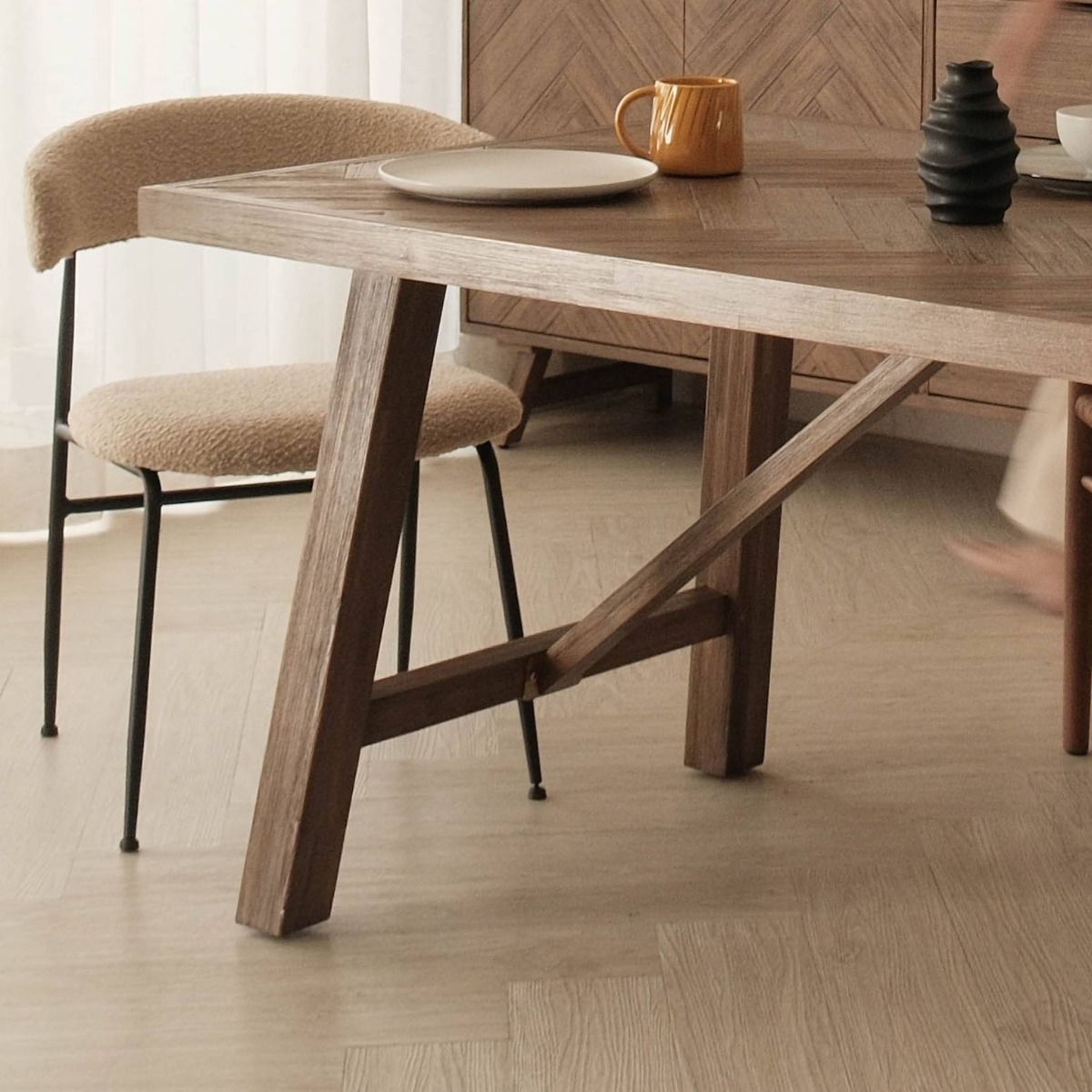 Brixton Smoke Walnut Parquet Table 160cm