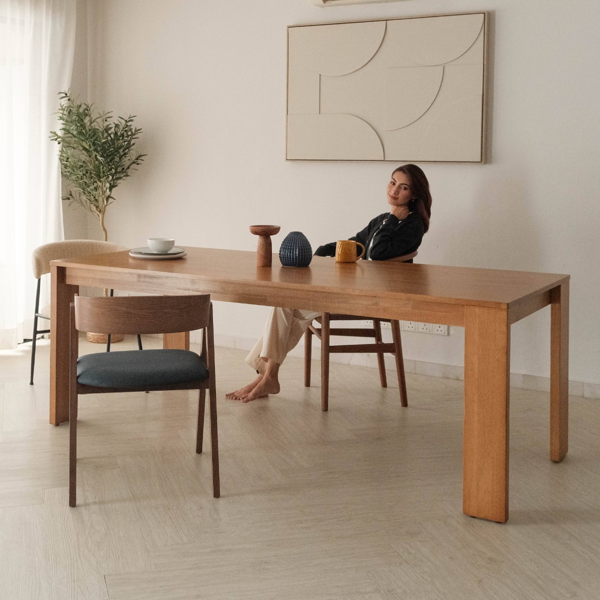 Brent Blonde Oak Dining Table 210cm