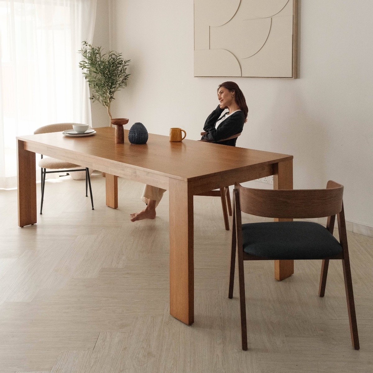 Brent Blonde Oak Dining Table 210cm