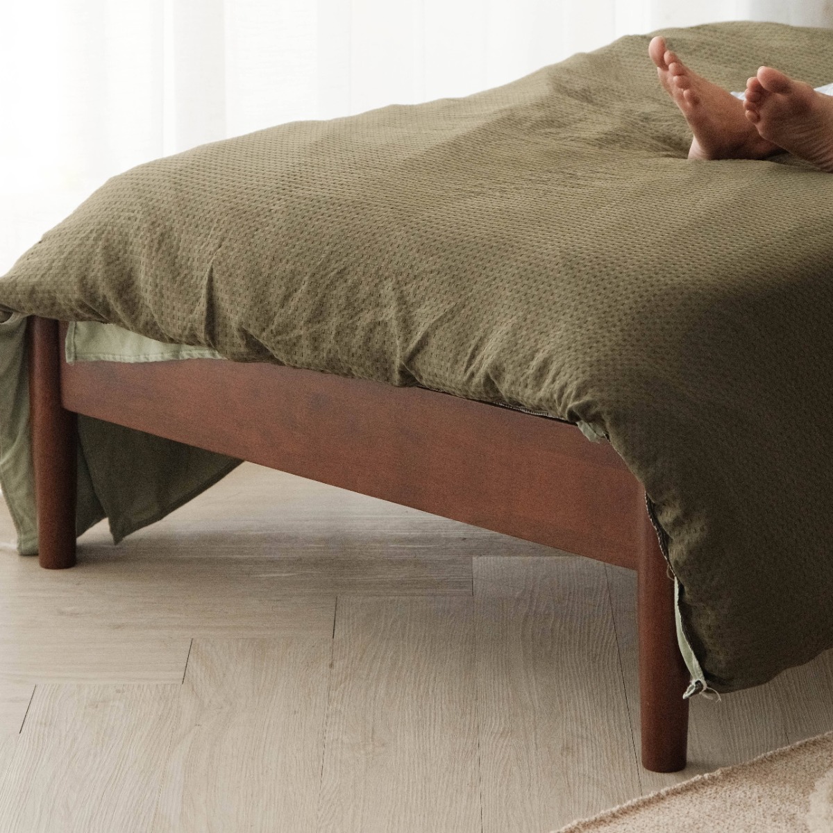 Emil Walnut Mid Century Super Single Bed