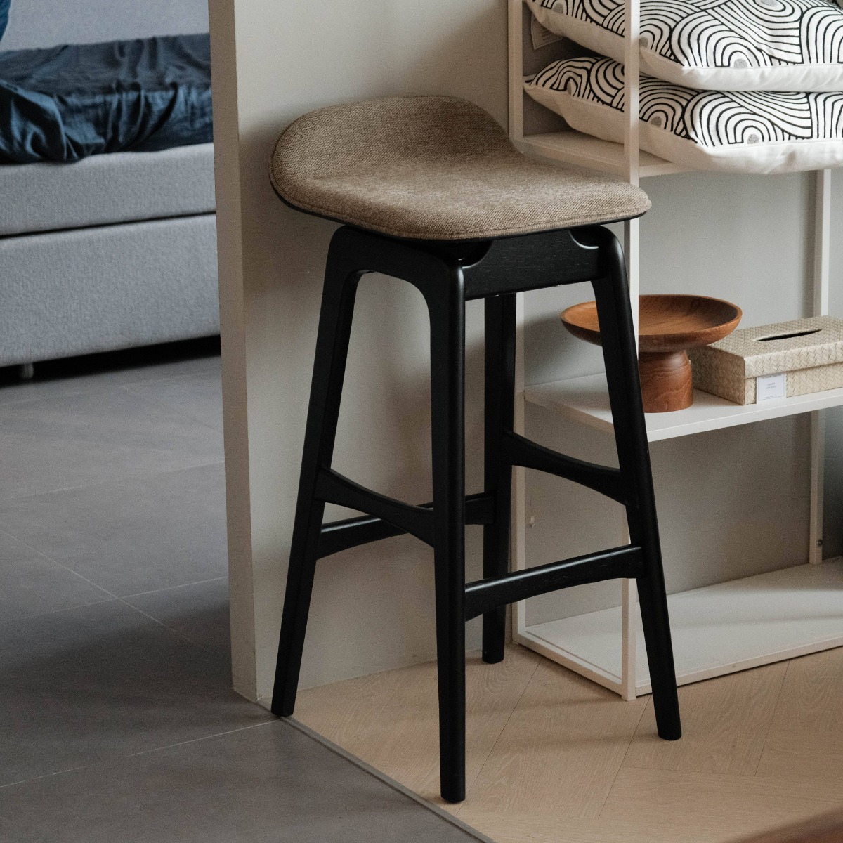 Daryl Ebony Bar Stool - Saddle Brown