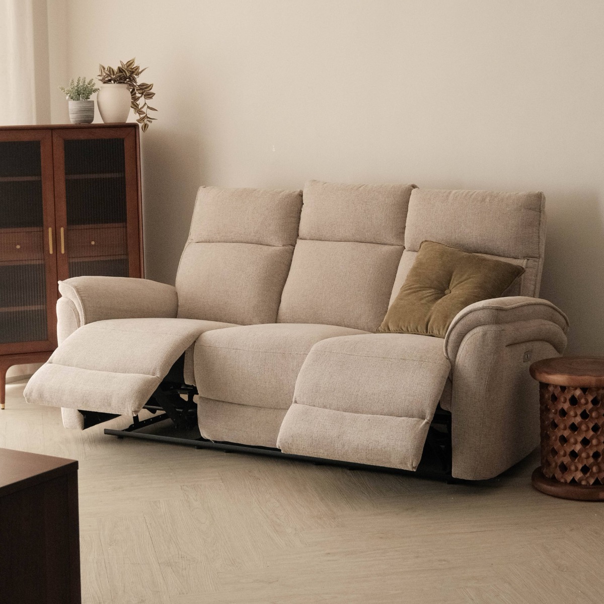 Millie Light Grey 3 Seater Power Reclining Sofa